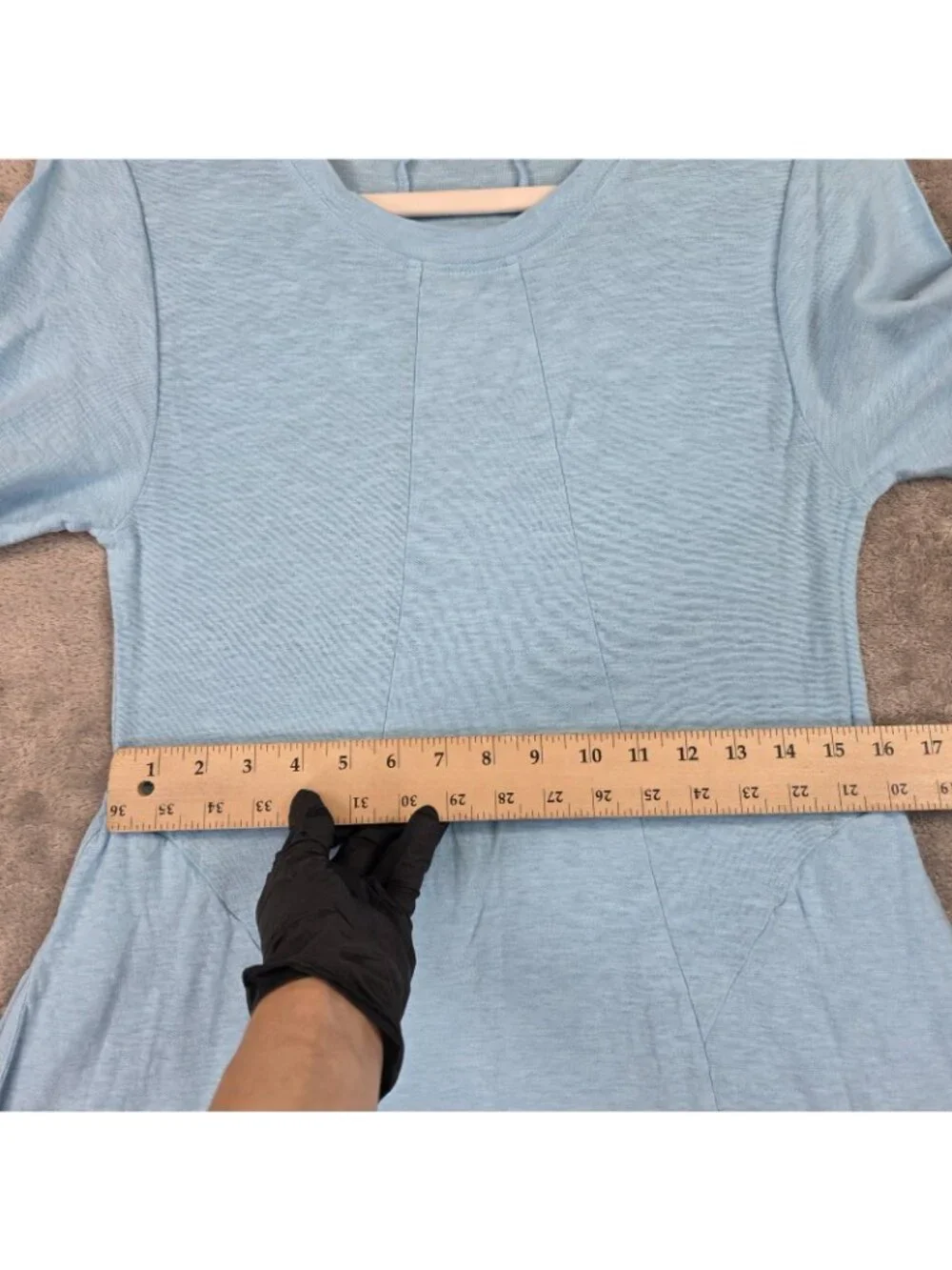 Cut Loose Dress Womens M Blue T-Shirt Seamed Midi Short Sleeve Pockets Casual